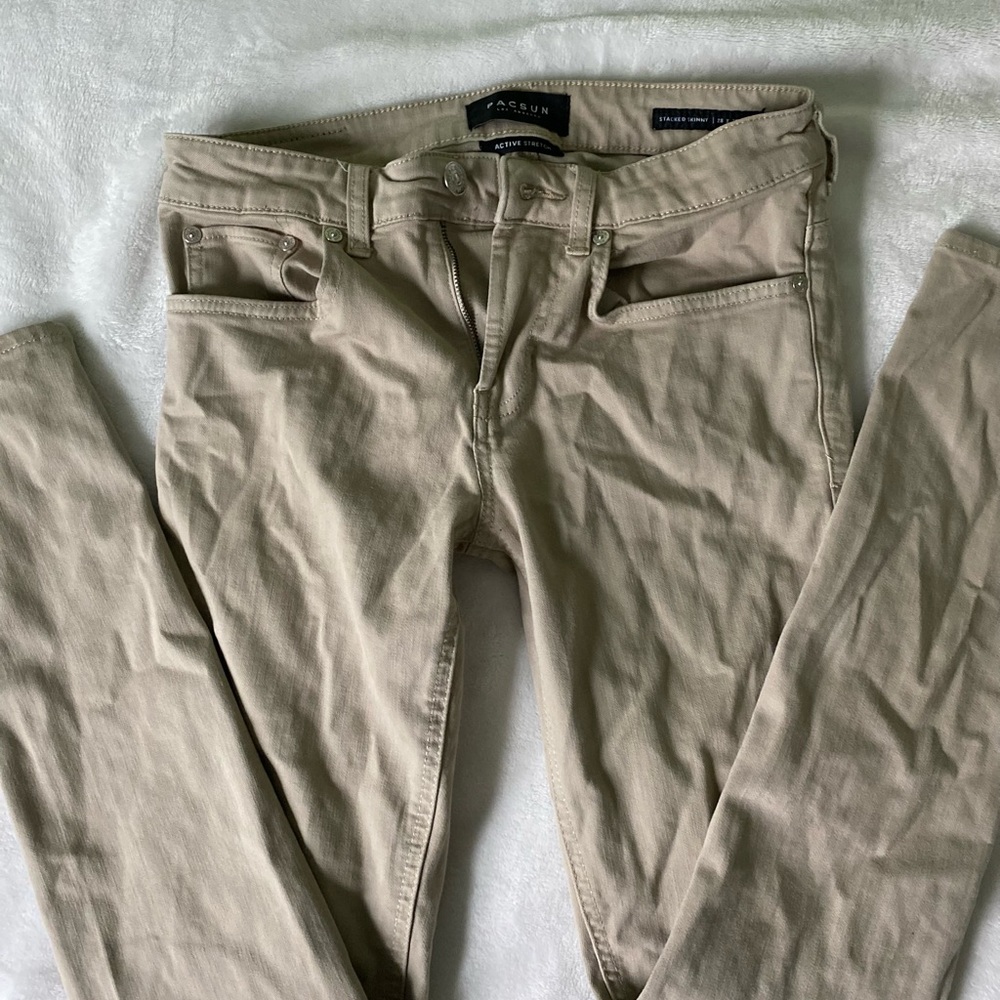 Men's PacSun Khaki Stacked Skinny Active
Stretch Jeans 28 x 30